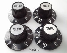 True Custom Shop 6mm Black Top Hat Tone/Volume knobs for Gibson Epiphone LP