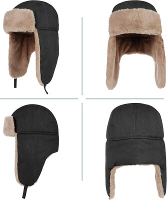 Winter Hat for Men Women Windproof Aviator Hat with Faux Fur
