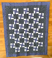 Quilted Patchwork Block Design Lap Quilt / Wall Hanging