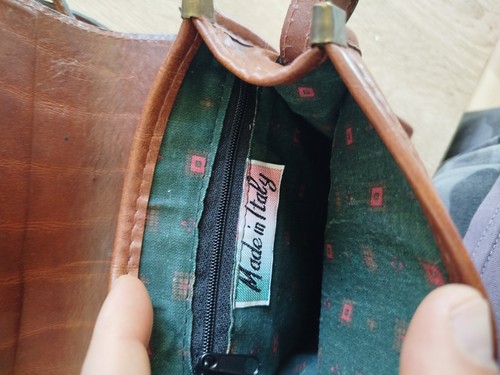 Bolso italiano vintage de cuero para hombre. Cuero genuino - Imagen 17 de 20