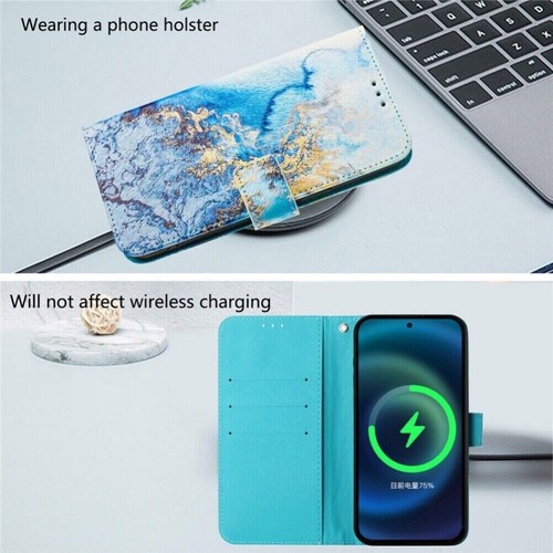 For Motorola G85 G75 G84 G54 G34 Edge 50 Painted Leather Flip Case Wallet Cover - Picture 115 of 154