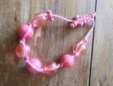 Gymboree guc pink salmon bead bauble adjustable bracelet accessory girls