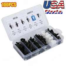 For Ford 100Pcs Bumper Hood Clips Retainer Rivet Fastener Fender Push Pin USA`