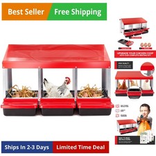 Chicken Nesting Boxes for Laying Eggs, 3-Compartment Roll-Away Nesting Boxes ...