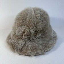 Betmar New York Vintage Faux Fur Cloche Hat Beige 60s 70s Union Made USA