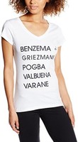 FFF France Damen T-Shirt Kurzarmshirt Oberteil, Weiß Gr: L