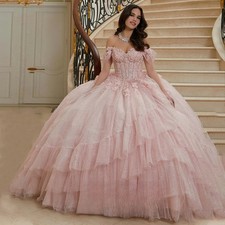 Charming Sweetheart Quinceanera Dresses for Girls Ball Gown Tiered Tulle CUSTOM