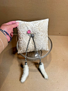 Wedding Ring Pillow, Ring Bearer Pillow, GAY. Embellished w/rabbit feet etc.