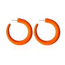 80 90s Retro Neon Thick C Hoop Earrings for Women Hypoallergenic Lightweight Can