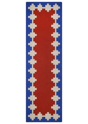 Rug Rectangle Wool Jute Area Runner Blue Kilim Stair Runner Hallway Runner Mat