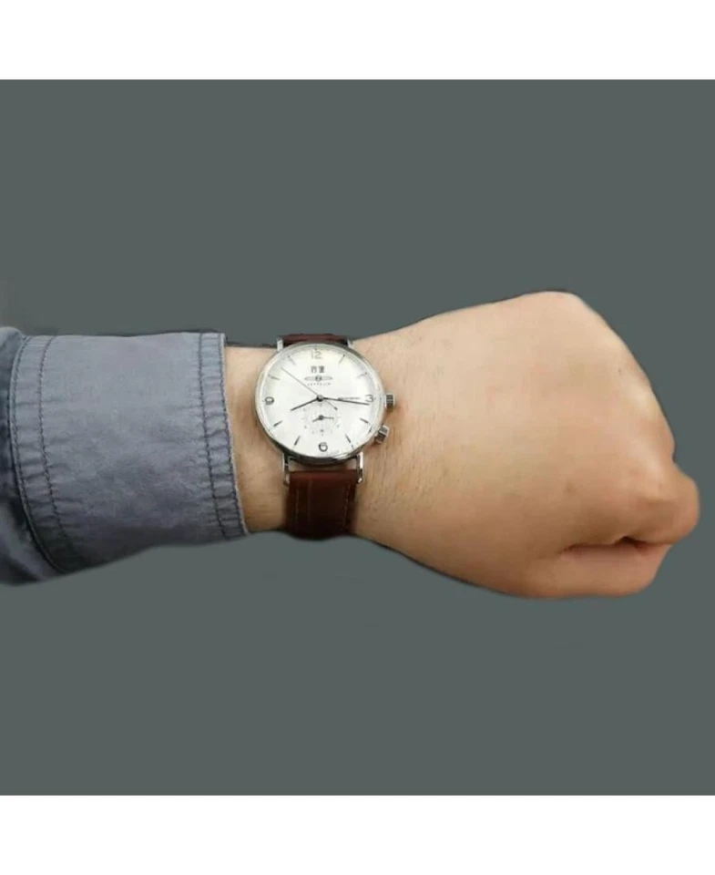 ZEPPELIN Hombre Analógico Cuarzo Informal Reloj Clásico Vestido Esfera Plateada Impermeable Rou Foto 2 de 4