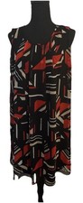 Calvin Klein Size 12 Sleeveless Abstract Geometric Print Shift Dress