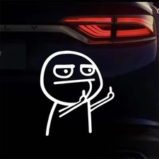 Funny Middle Finger Reflective Vinyl Decal Durable Car White Black Multi Colour