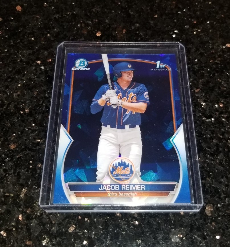 2023 BOWMAN CHROME PROSPECT SAPPHIRE REFRACTOR JACOB REIMER 1ST RC ROOKIE CARD