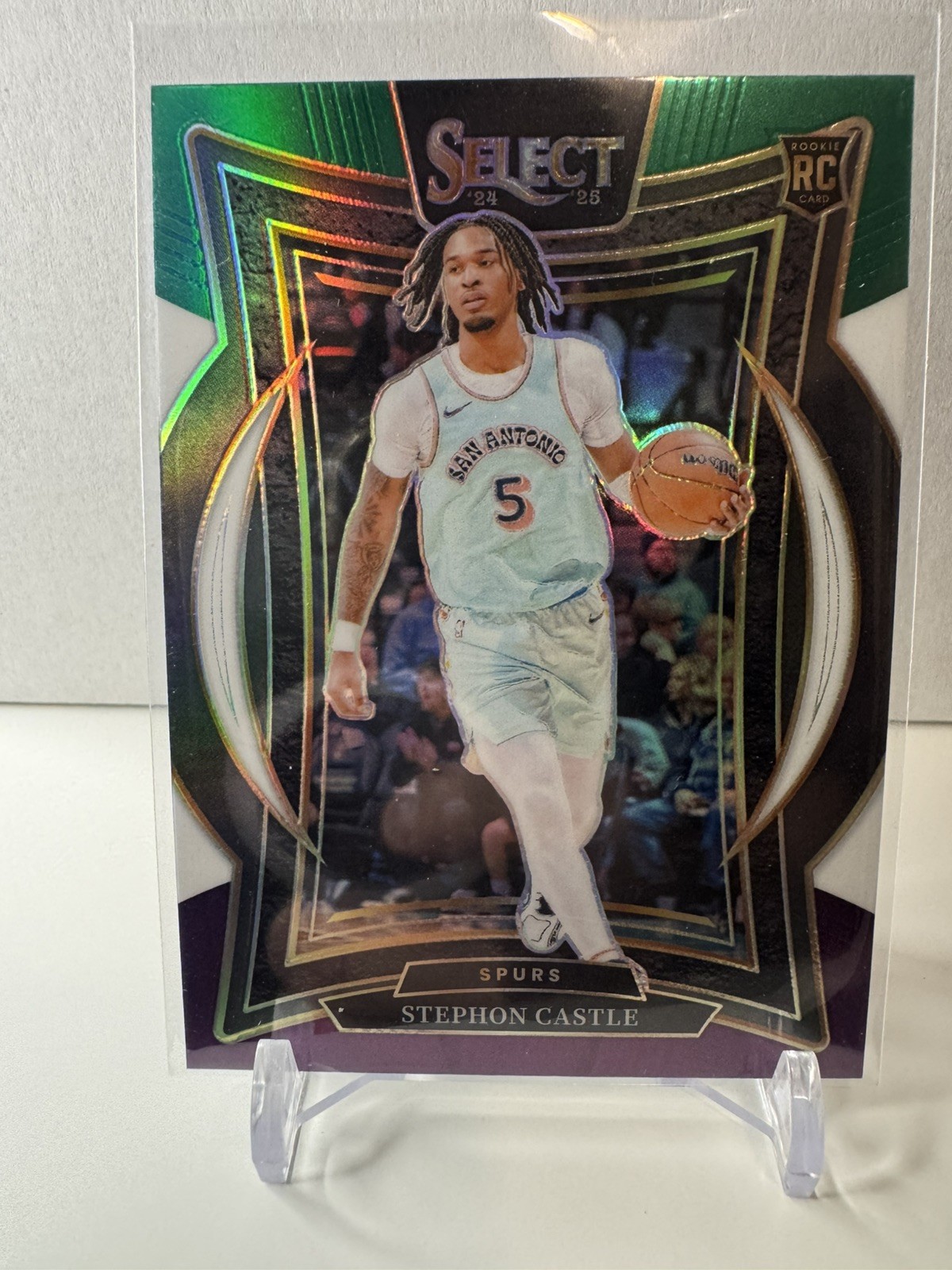 Panini Select 2024-25 Concourse Stephon Castle RC #72 Green White Purple Prizm