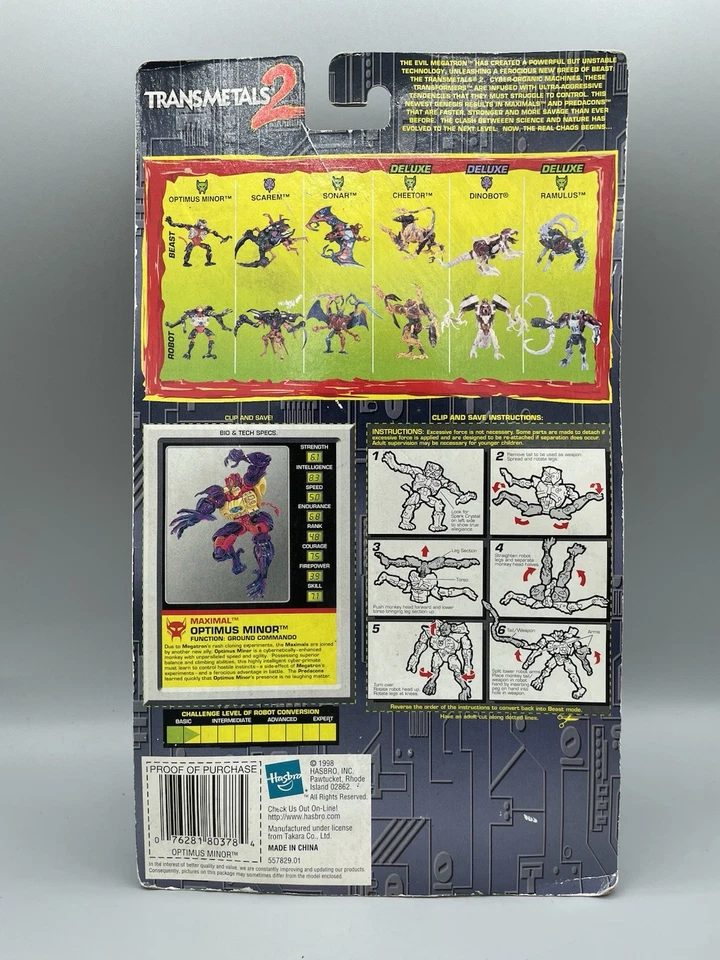 Hasbro Transformers Beast Wars Heroic Maximal Optimus Minor 1998 Kenner NEW - Image 3 of 3