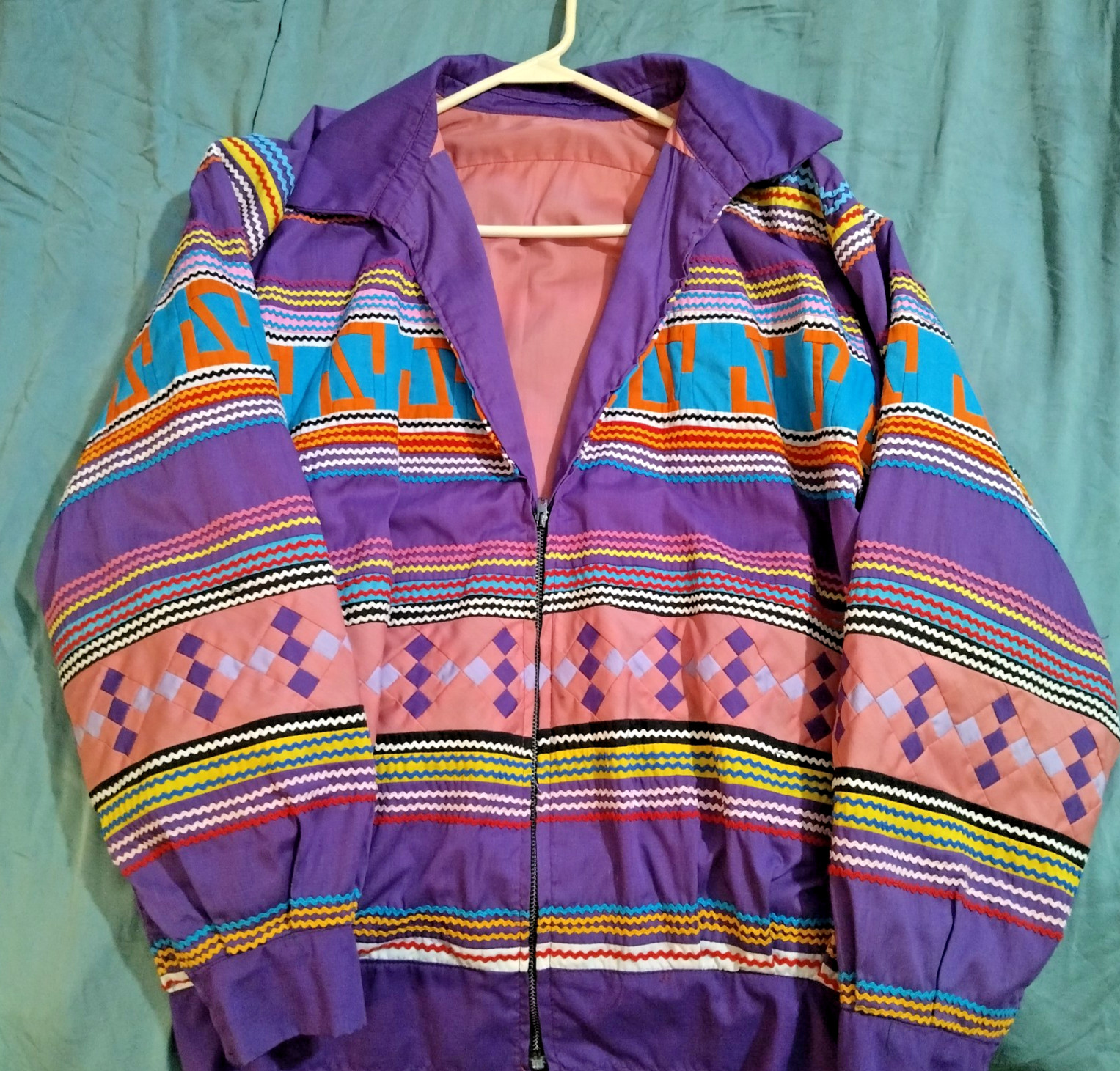 1989 Seminole Patchwork Lined Jacket COLORFUL! Si… - image 2