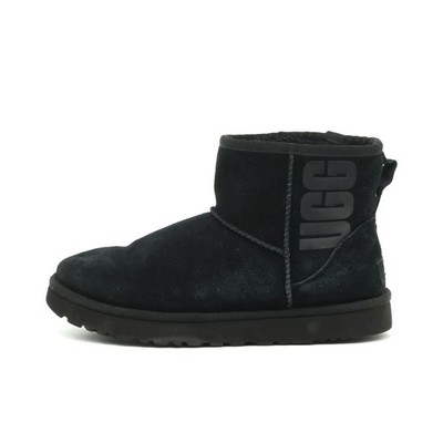 UGG Damen Classic Mini Logo Boots Schwarz Knöchelhoch Stiefeletten EU 40