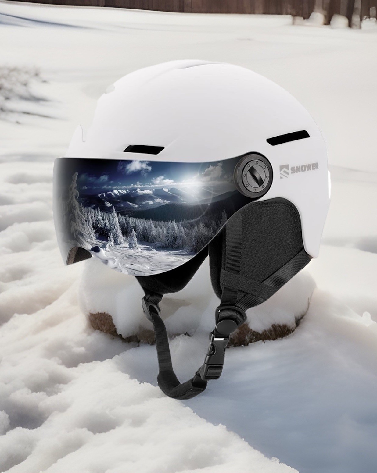 Ski Helmet with Goggles, 2-in-1 Snowboard Helmet and Visor G
