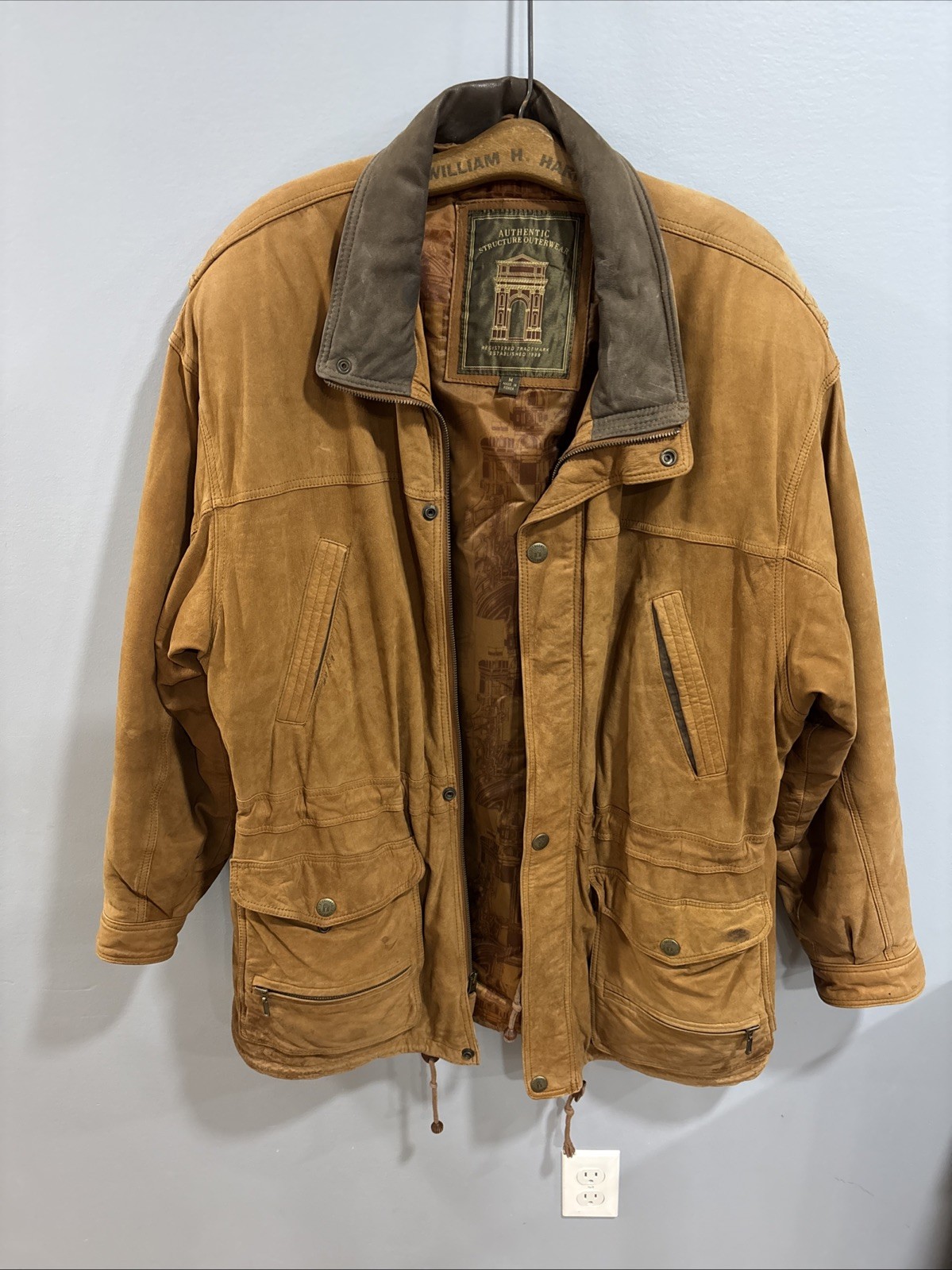 Authentic Structure Outerwear Brown Leather Coat … - image 1