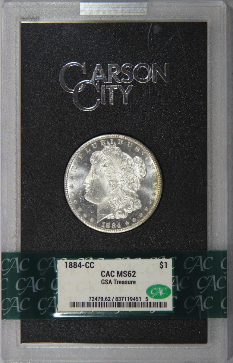 1884-CC Carson City Morgan Silver Dollar CAC MS62 GSA Treasure $1