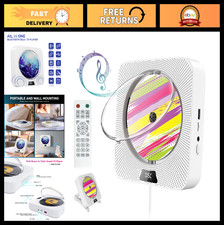 Bluetooth Portable CD Player, Wall Mountable with FM Radio, USB, AUX, LCD Displa