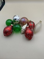  N26 - Set of 9 Christmas tree ornaments, glass  plastic, assorted colors