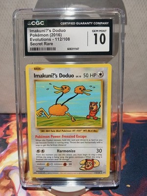 CGC 10  Imakuni?'s Doduo Secret Rare 112/108 Evolutions 