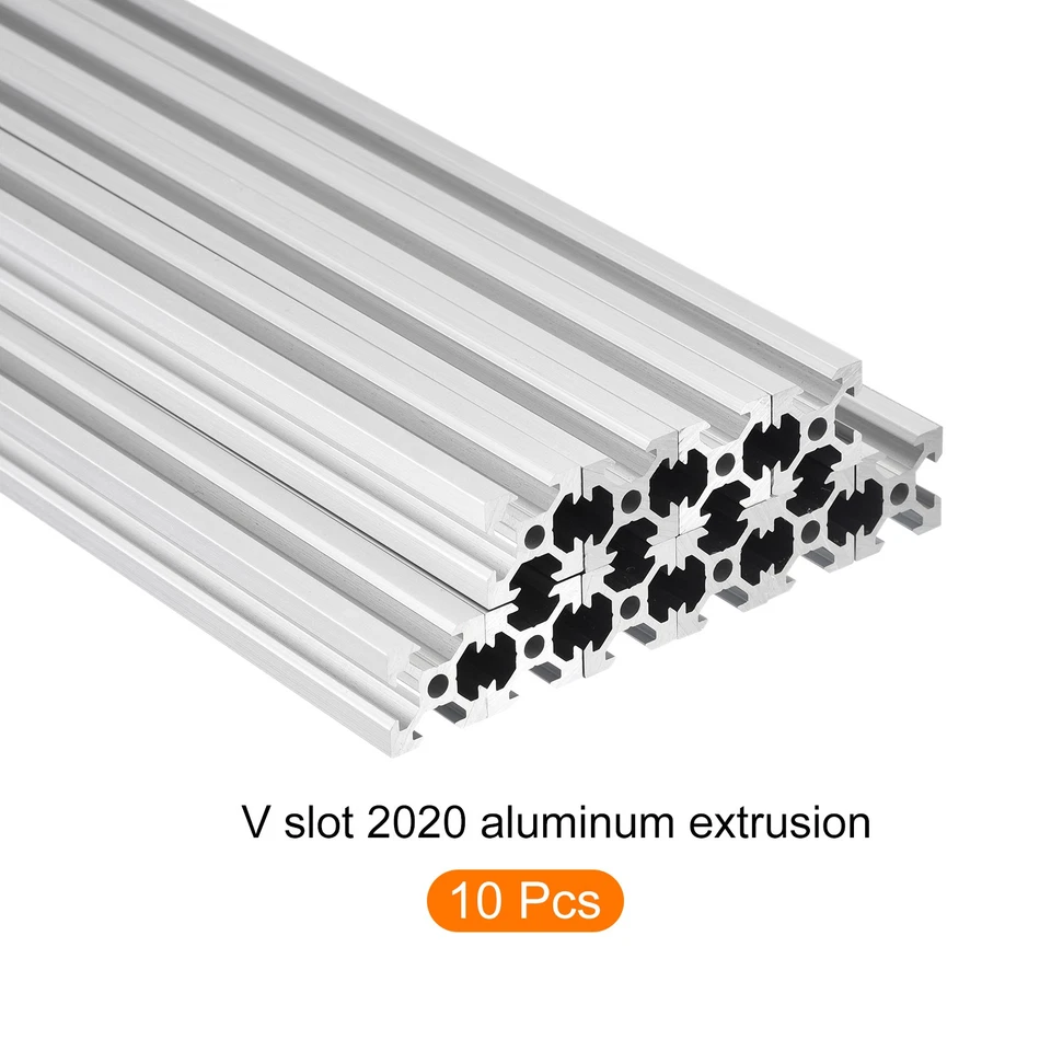 10Pcs 1000mm Length Silver White 2020 V-Slot Groove Aluminum Extrusion Frame - Image 3 of 3
