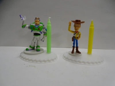 Toy Story Disney Pixar Woody et Buzz figurines et bougies d'anniversaire neuves - Photo 1/4