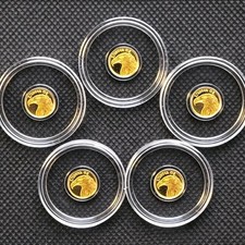 LOT of 5 - 24k Pure Gold American Eagle Flag Coin .9999 Fine Gold Bullion Round