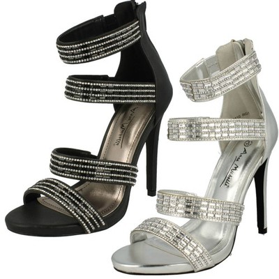 Anne Michelle Damen Riemchen Reißverschluss Absatz Party Schuhe