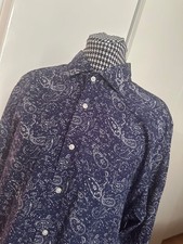 Hemd, Hackett London, Paisley Muster, blau/weiß, Größe XL, Neu ohne Etikett