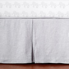 Pottery Barn Kids Belgian Flax Linen Crib Skirt Chambray