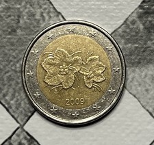2009 Finland Rare 2 Euro Coin Antique Raspberry Flowers Money Coin Euro Europee 