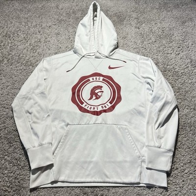 Nike NCAA USC Trojans Men's Double Sided Pull Over Hoodie Large White Football