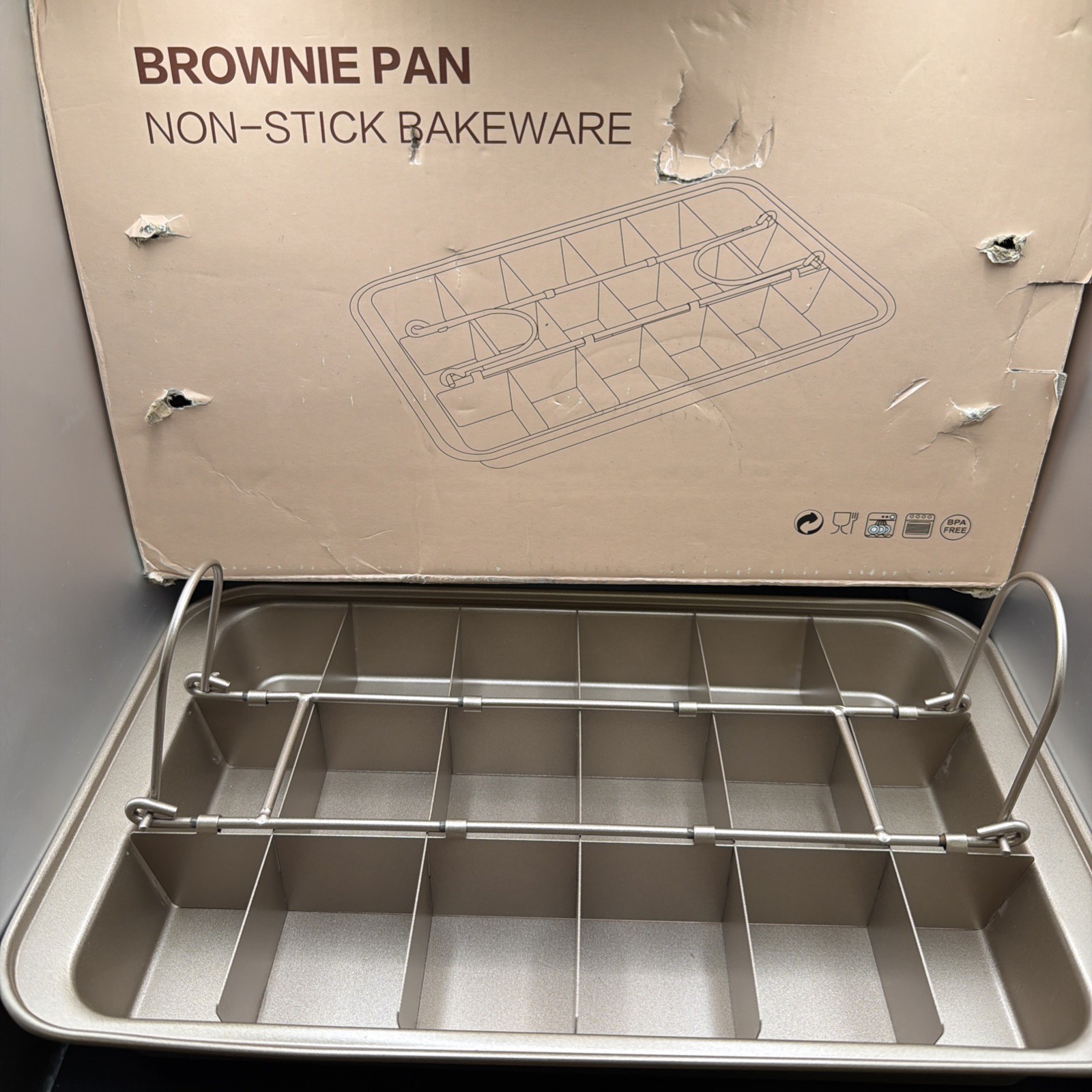 Non-Stick Carbon Steel Brownie Baking Pan