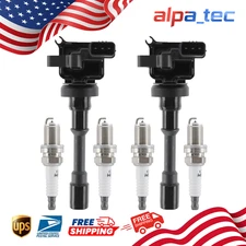 2 Ignition Coil & 4 Spark Plug for Mitsubishi Mirage Lancer Space Star 1.3L 1.6L