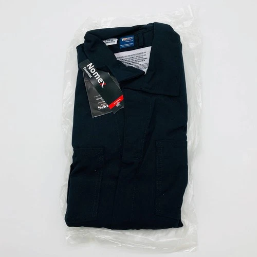 Topps CO07-5505 Coveralls Flame Resistant 50R Nomex 4.5oz Unlined Navy Blue NWT - product listing photo