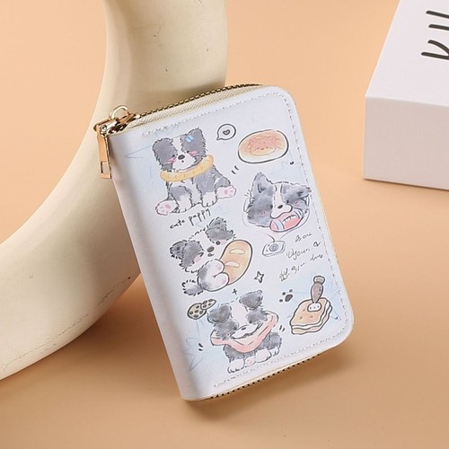 Cartera corta compacta para niñas lindo cachorro portatarjetas dibujos animados bolsa para tarjetas de identificación regalo - Imagen 9 de 11