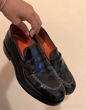 Santoni Mocassini Penny loafer donna in pelle blu navy slip-on EU 38,5