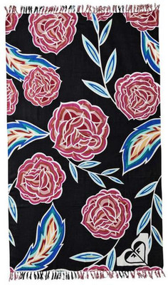 Roxy Women's Girls Sunset Time Anthracite Mexican Roses Surf Beach Towel Surf