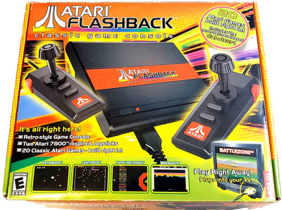 FLASHBACK Vtg 2004 Console~ Incl. 20 Retro Classic ATARI 2600 & 7800 Video Games