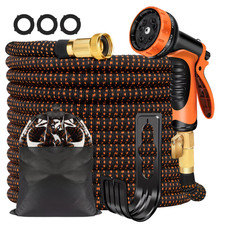 Expandable Garden Hose with 8 Function Spray Nozzle Flexible Water Hose Pipe
