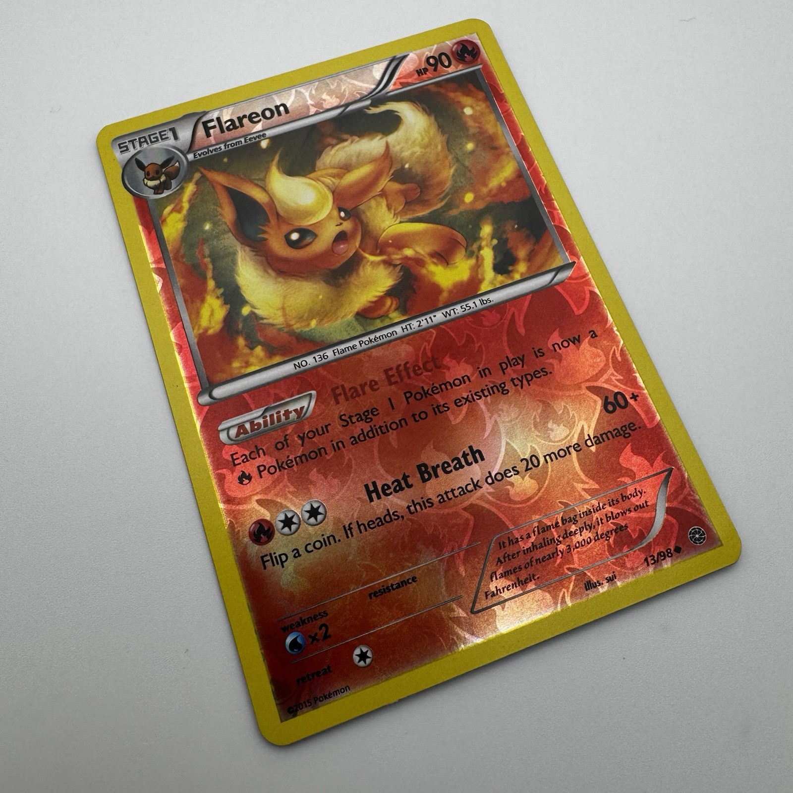 Pokemon TCG Flareon 13/98 XY Ancient Origins NM / LP Reverse Holo