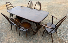 Vintage Ercol Dining Table & 6 Quaker Chairs Retro FREE GB DELIVERY 🚚🚚🚚🚚🚚🚚