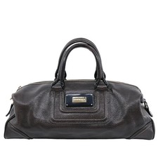 AUTENTICA borsa da bowling Emporio Armani LEGEND pelle marrone scuro grana oro certificato di autenticità