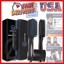 Ionic Beard Brush for Quick Straightening & Frizz Control - Travel-Ready Kit