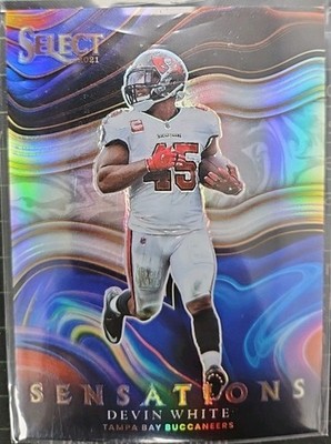 2021 Panini Select Football #SEN-17 Devin White Silver Prizm Sensations Insert