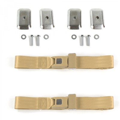 Chevy LUV Truck 1972 - 1980 Standard 2pt Tan Belt Kit w/Brackets-2 Belts
